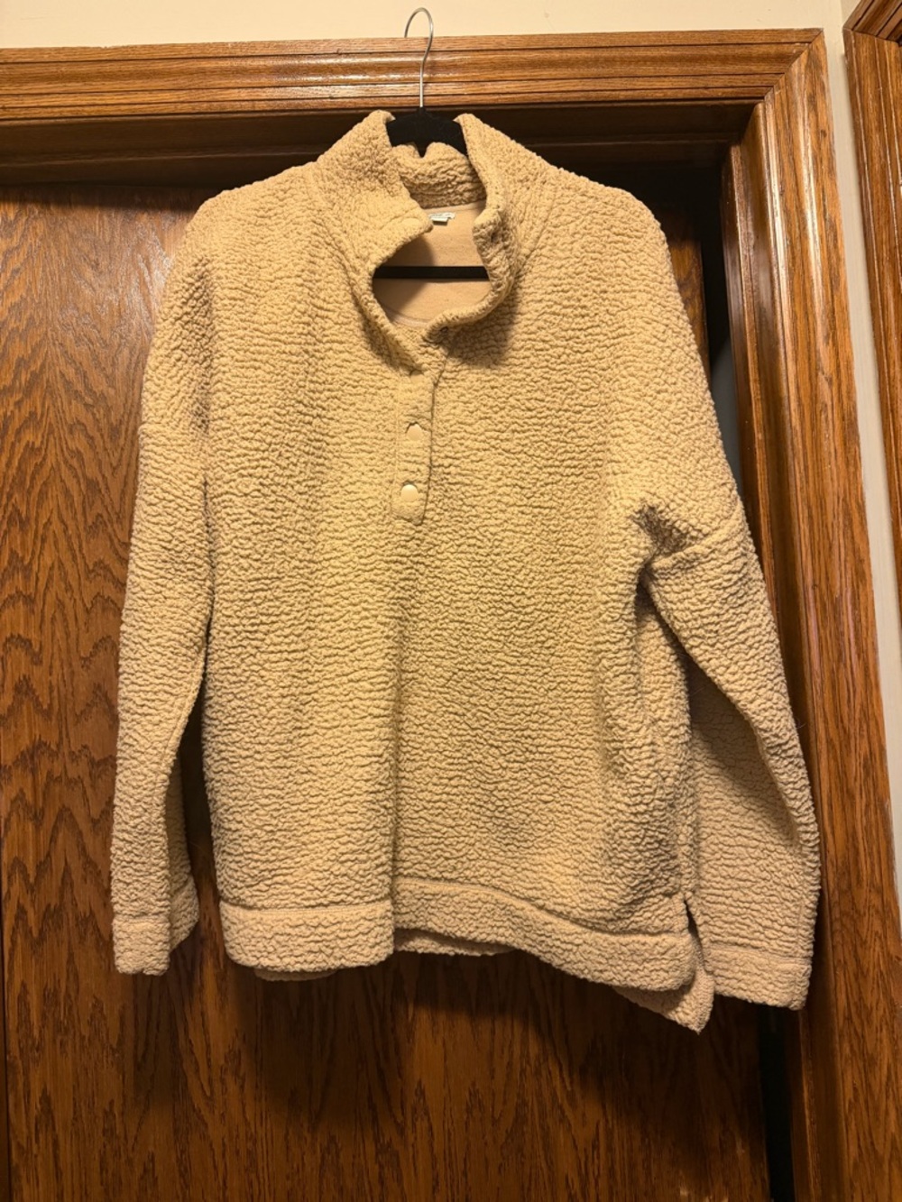aerie Tan Sherpa Pullover Jacket